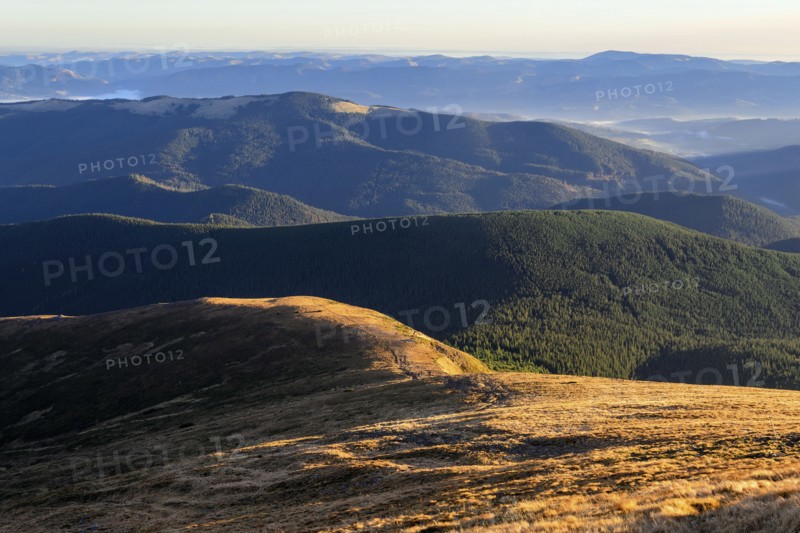 Ukraine, Zakarpattia region, Carpathians, Chornohora, Landscape with mountain Hoverla