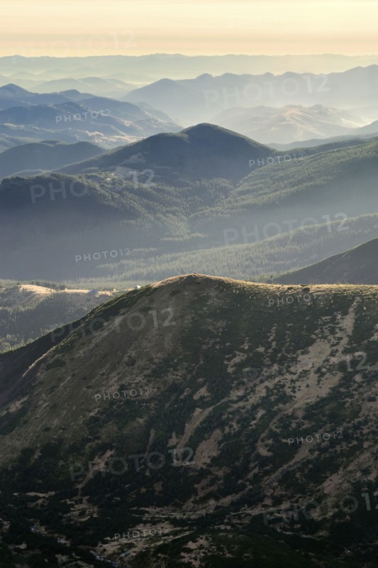 Ukraine, Zakarpattia region, Carpathians, Chornohora, Landscape with mountain Hoverla