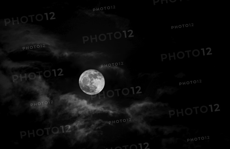 Full moon in night sky