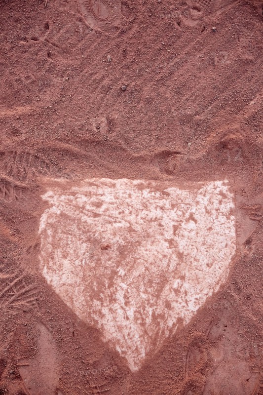 USA, Arizona, Overhead view of dust baseball diamond