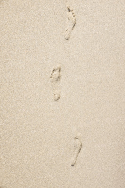 Footprints on sand