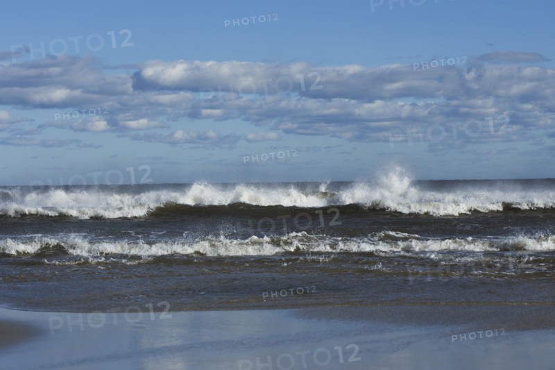 Waves splashing onto beach