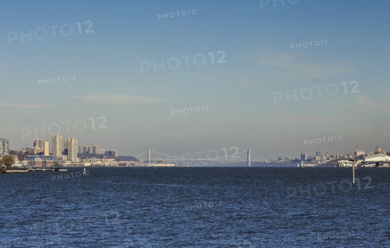 USA, New York, New York City, George Washington Bridge and two cities in distance