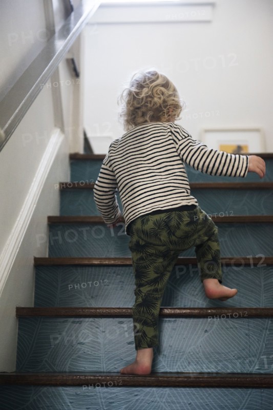 Boy on staircase