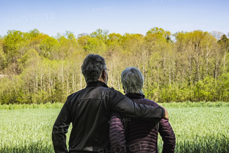 Mature couple in field
