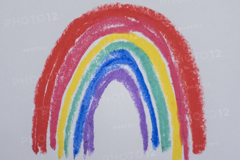 Child's drawing of rainbow