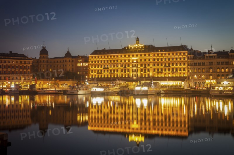 Skyline at sunset in Stockholm, Sweden