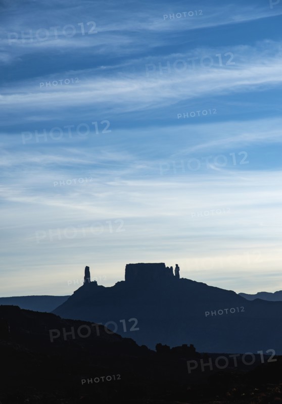 Silhouette of buttes in Arches National Park, Utah