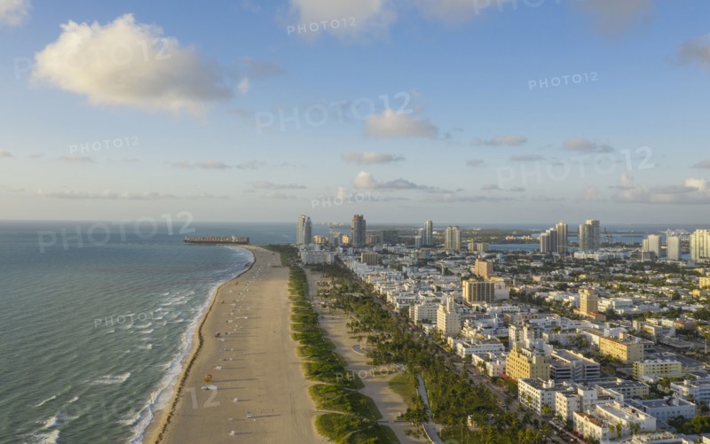 Coastline of Miami Beach in Florida, USA