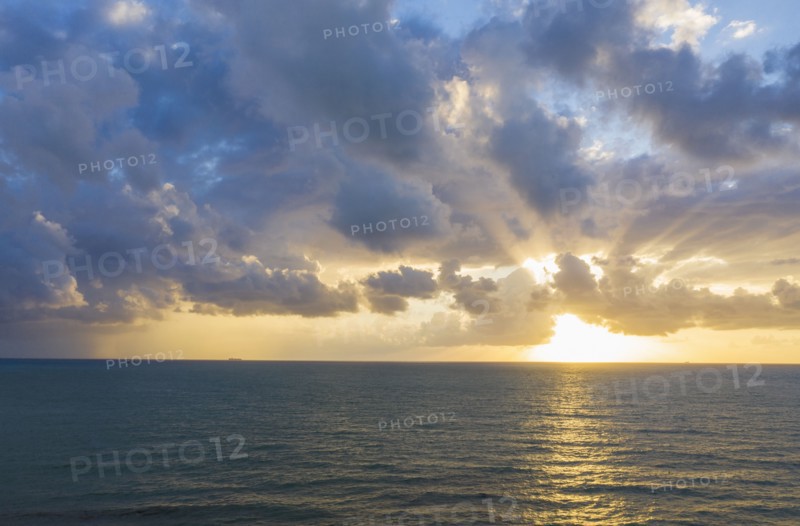 Sunset seascape in Miami Beach, Florida, USA