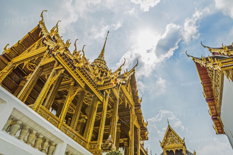 Low angle view of Wat Phra Kaew in Bangkok, Thailand