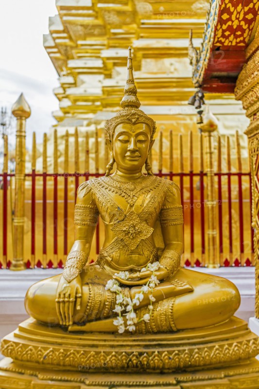 Gold Buddha sculpture in Bangkok, Thailand