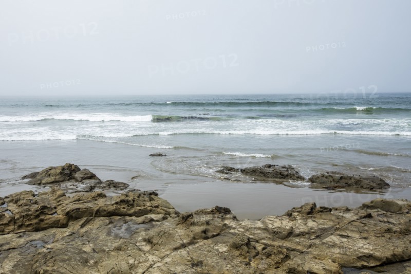 Rocks on beach in Morro Bay, California, USA