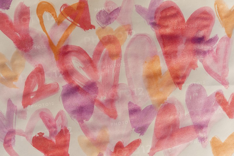 Watercolor painting of hearts