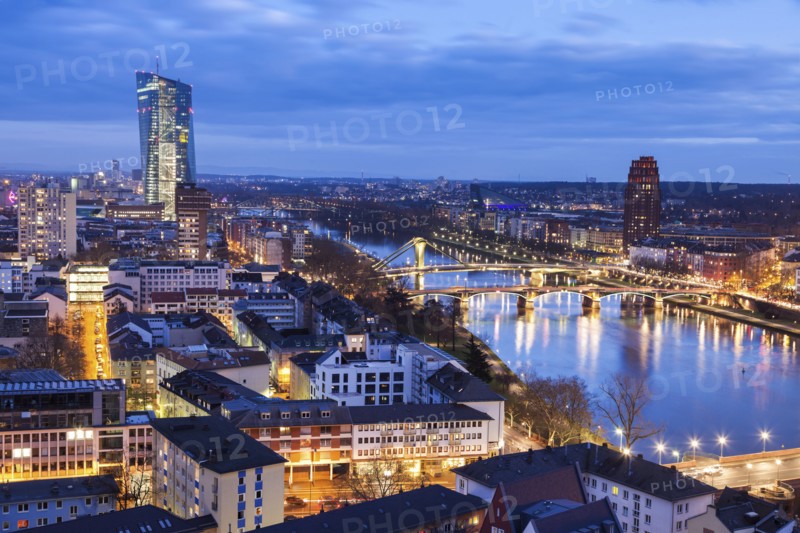 Cityscape at sunset in Frankfurt, Germany