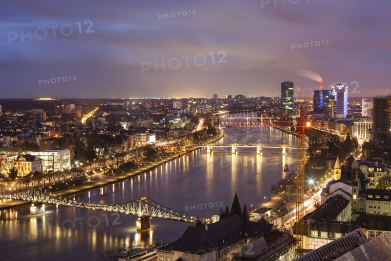 Cityscape at sunset in Frankfurt, Germany