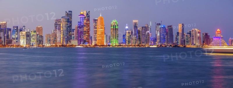 Sunset skyline of Doha, Qatar