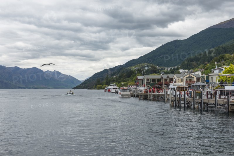 Marina on Lake Wakatipu in Queenstown, New Zealand