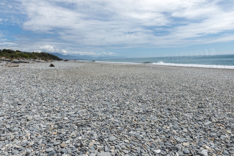 Rocky beach in Haast, New Zealand