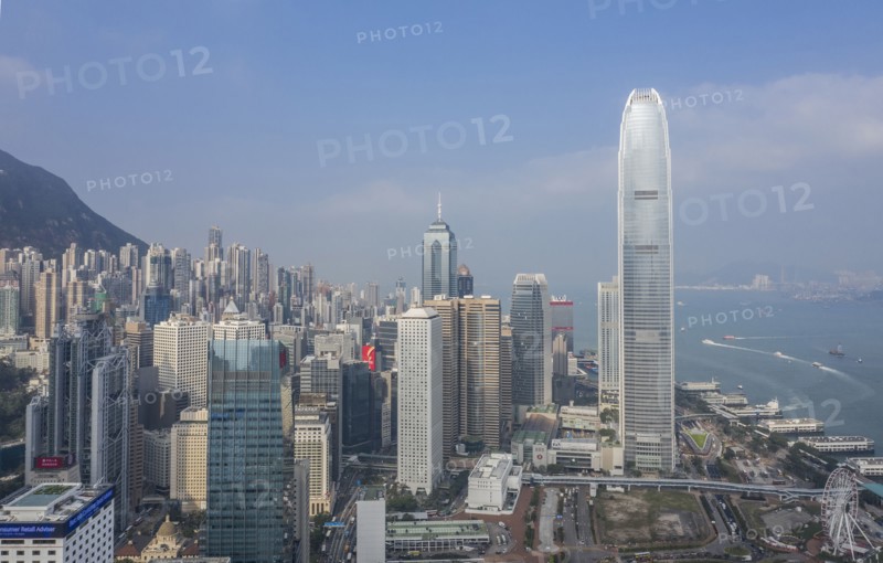 Cityscape with Nina Tower in Hong Kong, China