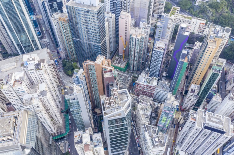 Aerial cityscape of Hong Kong, China