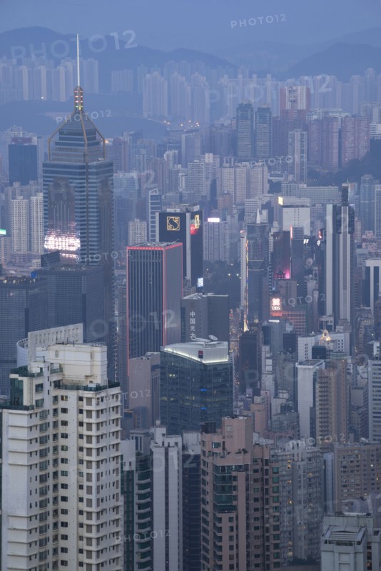 Cityscape at sunset in Hong Kong, China