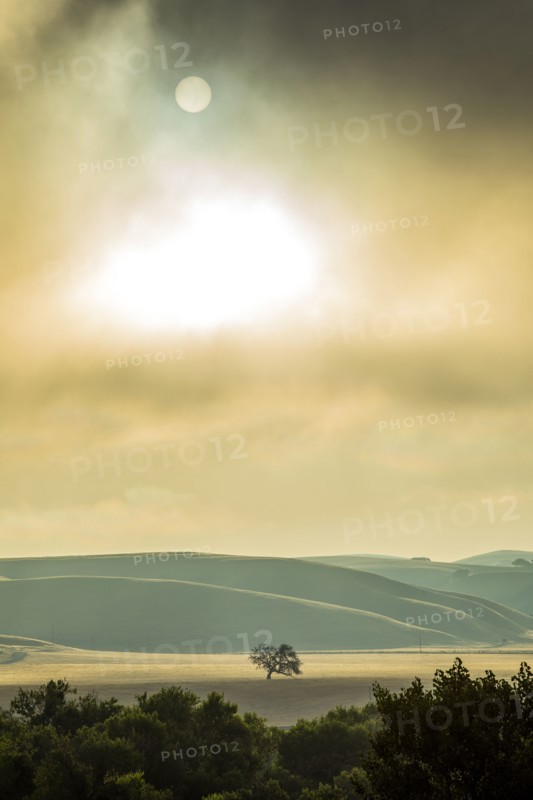 Cloudscape at sunset over landscape in Santa Margarita, California, USA