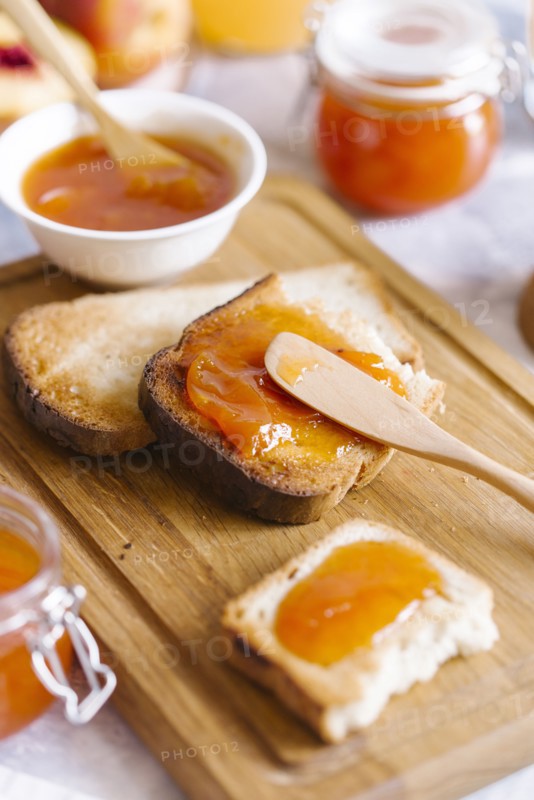 Apricot jam on toast