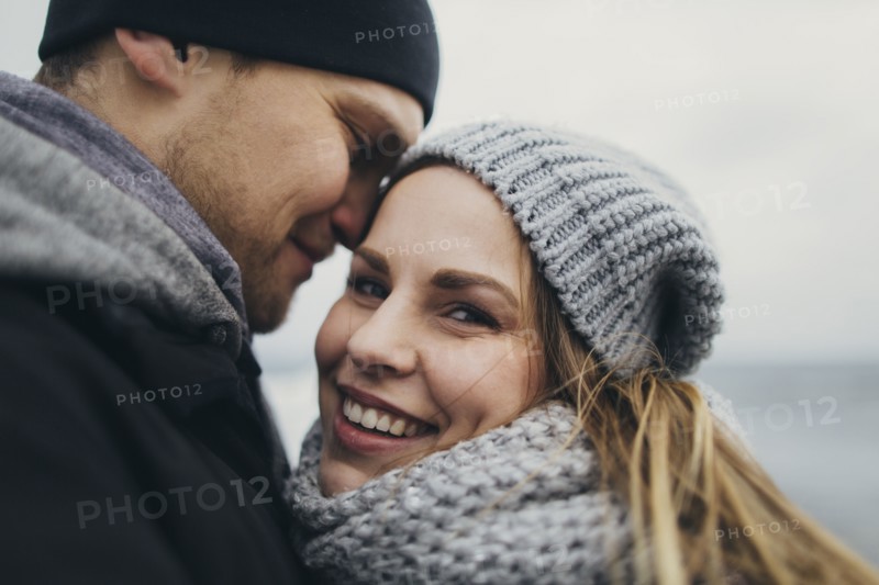 Young couple wearing warm clothing