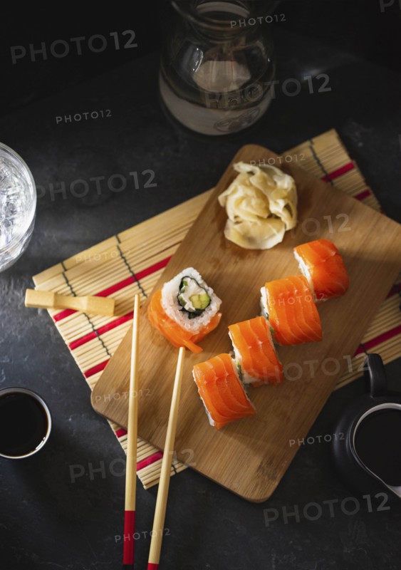 Traditional japanese sushi rolls