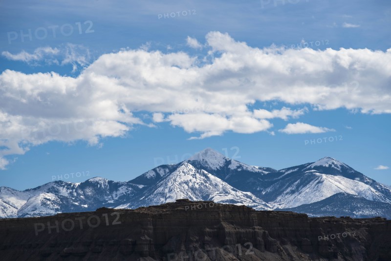 Rock formations and mountain landscape in Capitol Reef National Park, USA