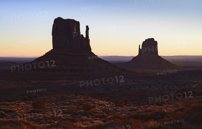 Buttes at sunset in Monument Valley, Arizona, USA
