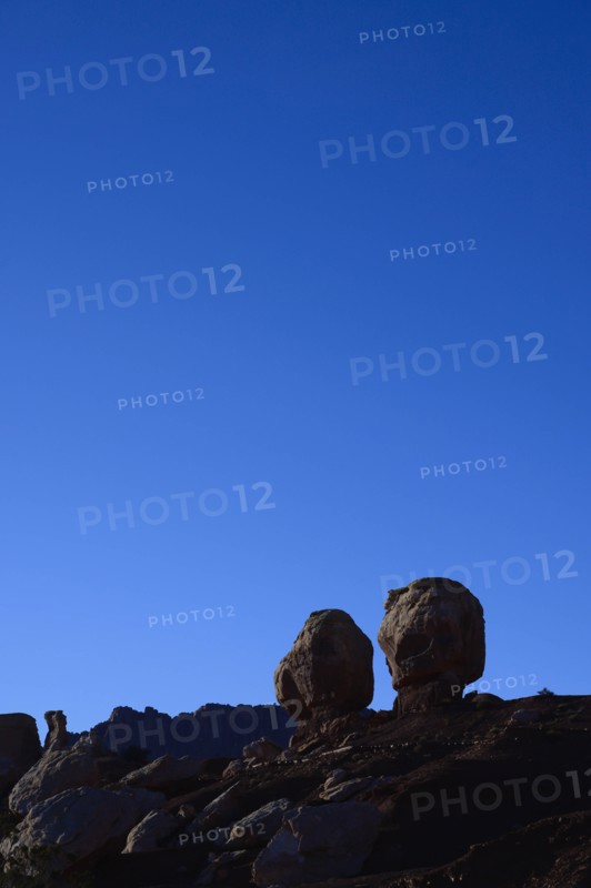 Rock formations in shadow in Capitol Reef National Park, USA