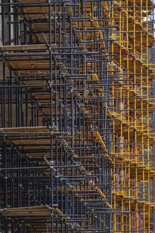 Scaffolding on apartment building
