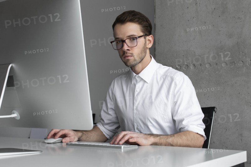 Businessman sitting at desk