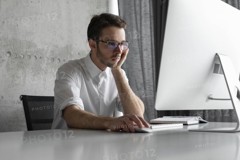 Businessman working at computer