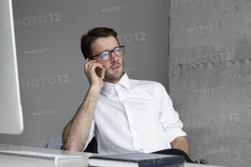 Businessman talking on phone