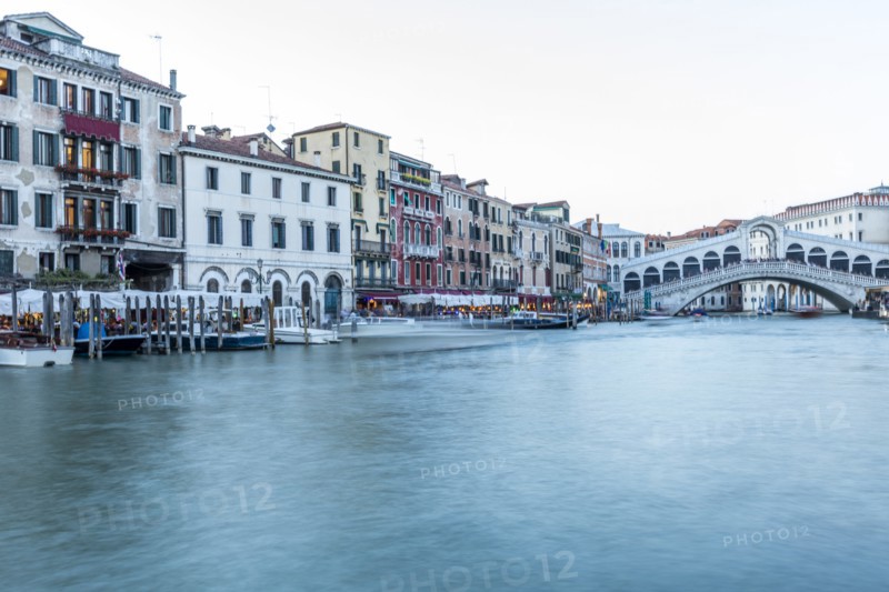 Rialto Bridge on Grand Canal in Venice, Italy
