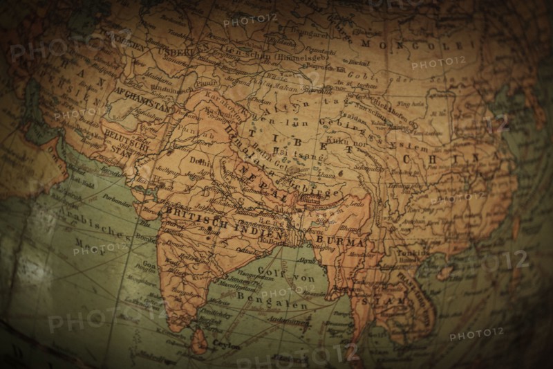 Close up of antique globe