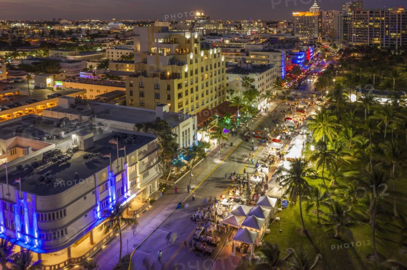 Cityscape at sunset of South Beach in Miami, USA