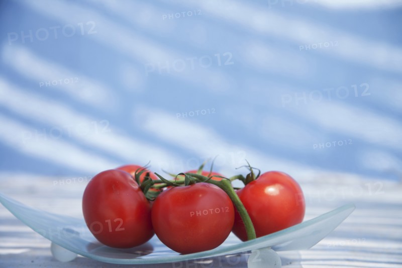 Red tomatoes on plate
