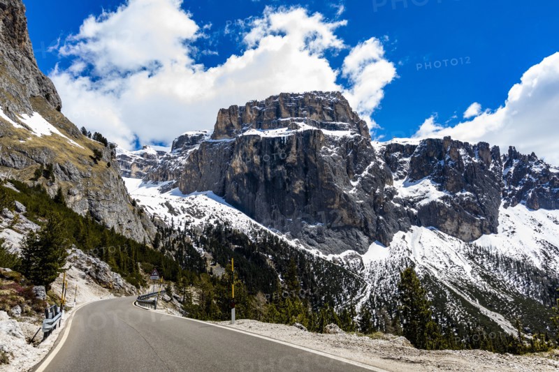 Mountain road in Dolomites, Italy