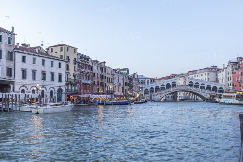 Rialto Bridge on Grand Canal in Venice, Italy