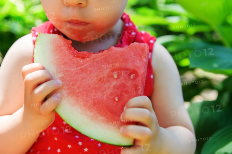 Girl eating watermelon