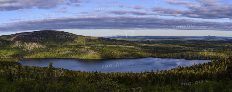 Panorama of Eagle Lake in Acadia National Park