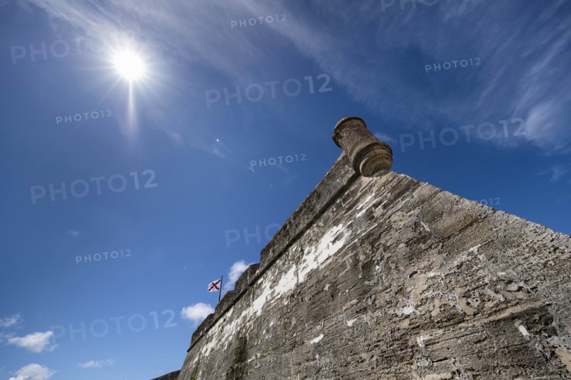 Low angle view of Castillo de San Marcos in St. Augustine
