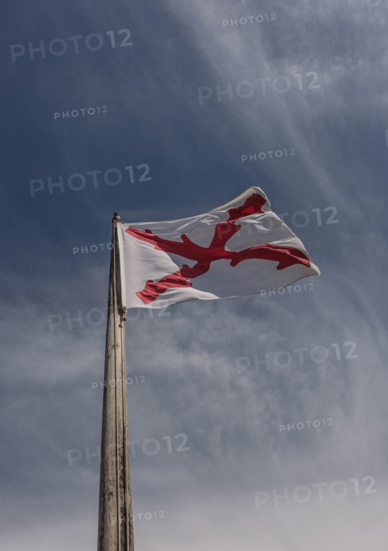 Cross of Burgundy flag at Castillo de San Marcos in St. Augustine