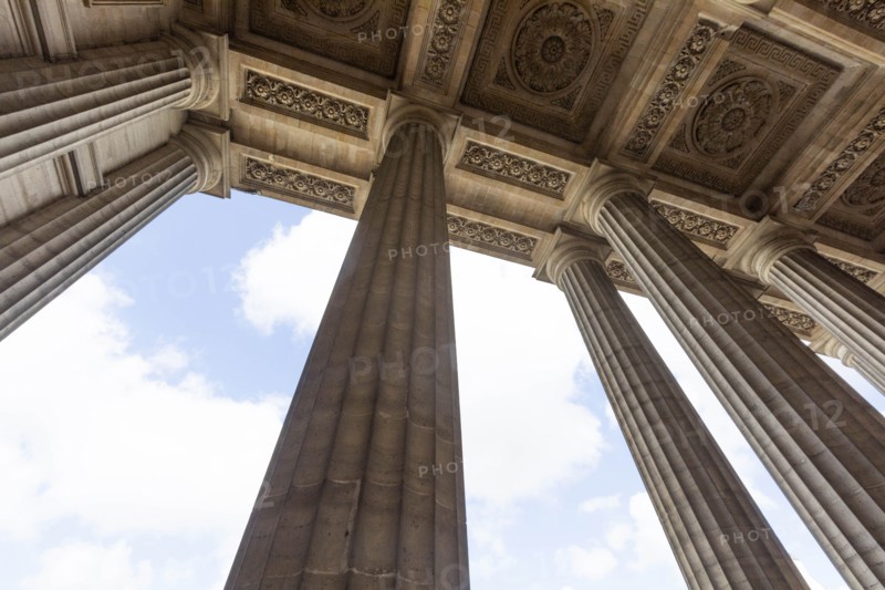 Columns and sculpted ceiling in Paris