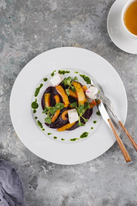 Vegetable salad with feta cheese