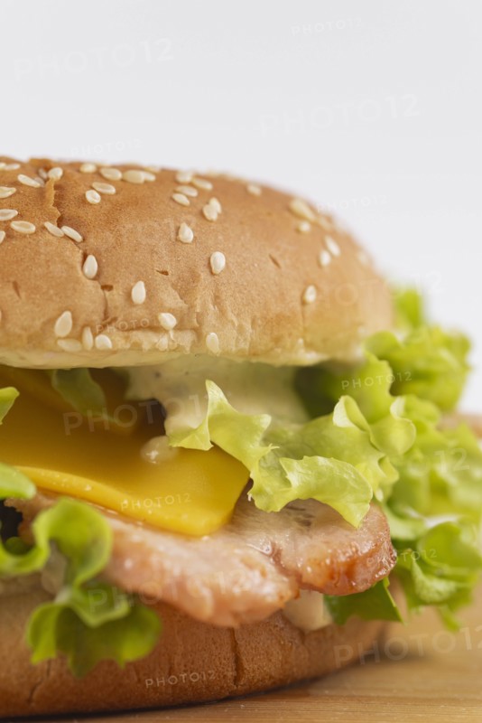 Cheeseburger with bacon and lettuce